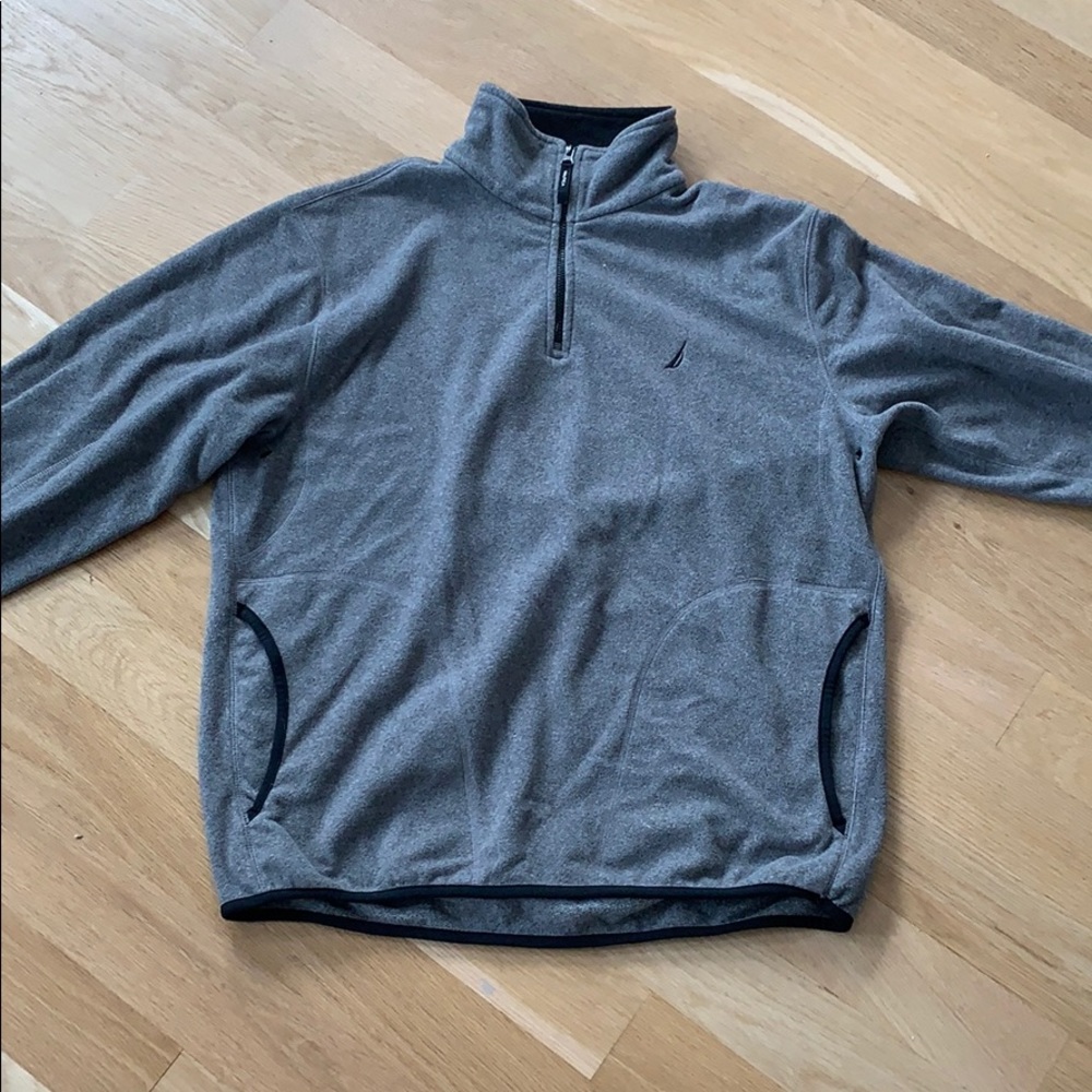 Men’s nautica fleece half zip size medium gray